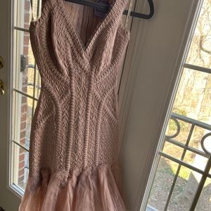 Dusty pink Herve Leger dress with tulle details